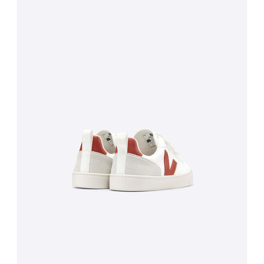 Kids' Veja V-10 CWL Shoes White/Burgundy | SG 785ILH